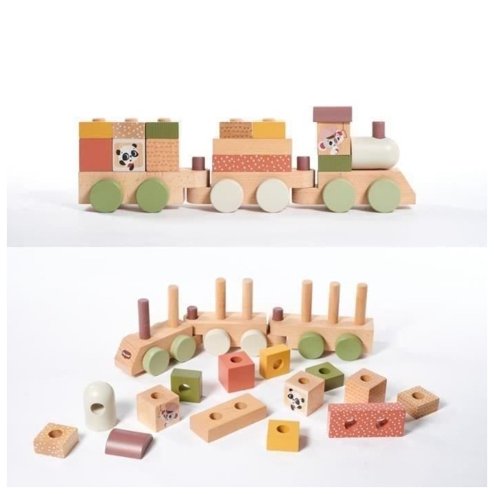 TINY LOVE, Train a empiler en bois, a partir de 18 mois, Boho Chic