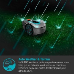 GARDENA Tondeuse robot SILENO minimo 250 – Connexion Bluetooth – Surface tonte max 250m² – Triple lames pivotantes (15201