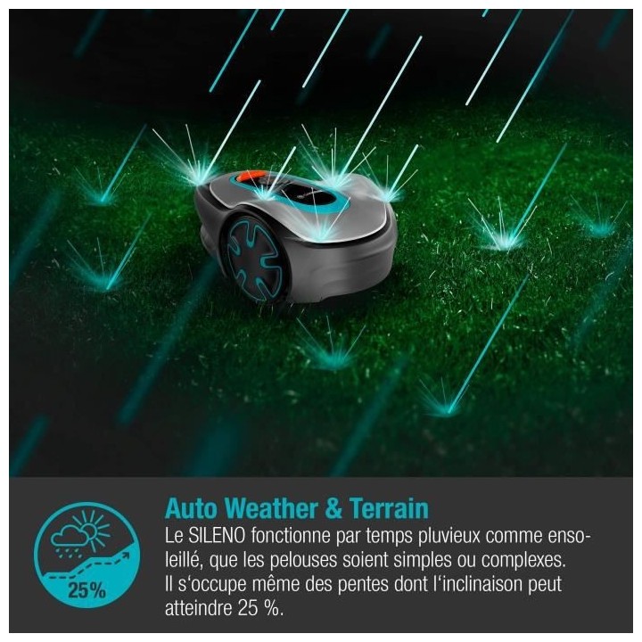 GARDENA Tondeuse robot SILENO minimo 250 – Connexion Bluetooth – S