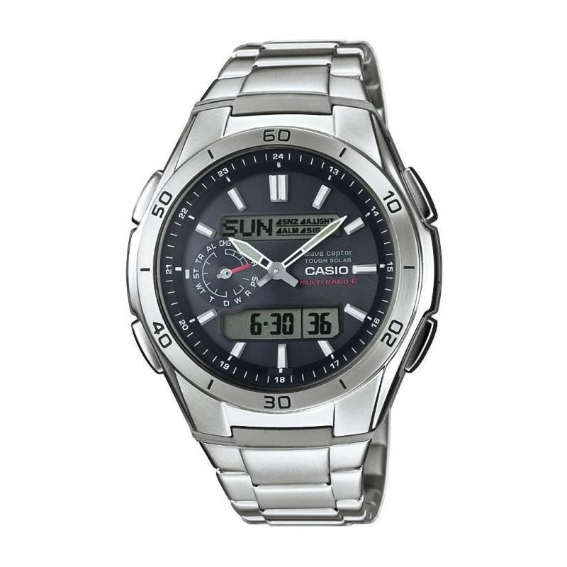 CASIO - Montre en acier inoxydable - WAVECEPTOR - Gris