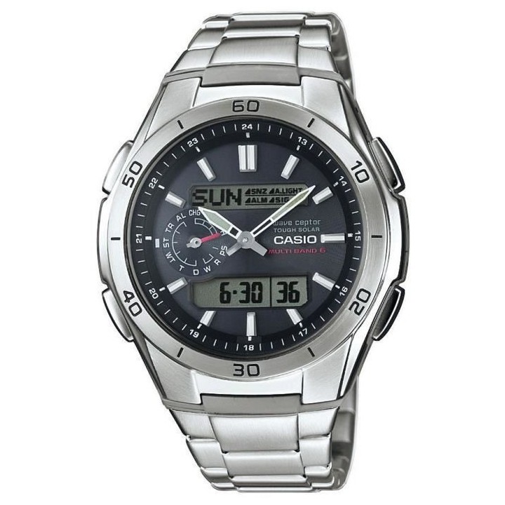CASIO - Montre en acier inoxydable - WAVECEPTOR - Gris