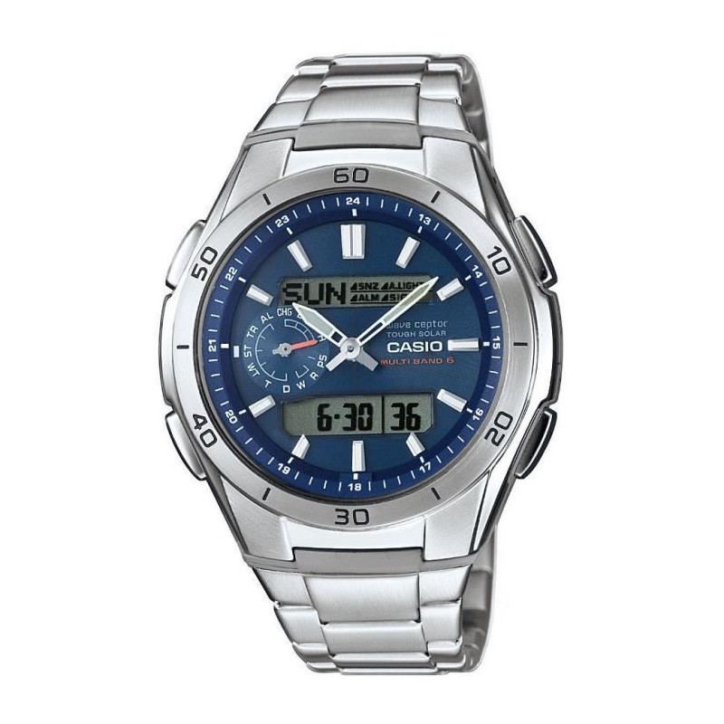 CASIO - Montre en acier inoxydable - WAVECEPTOR - Gris