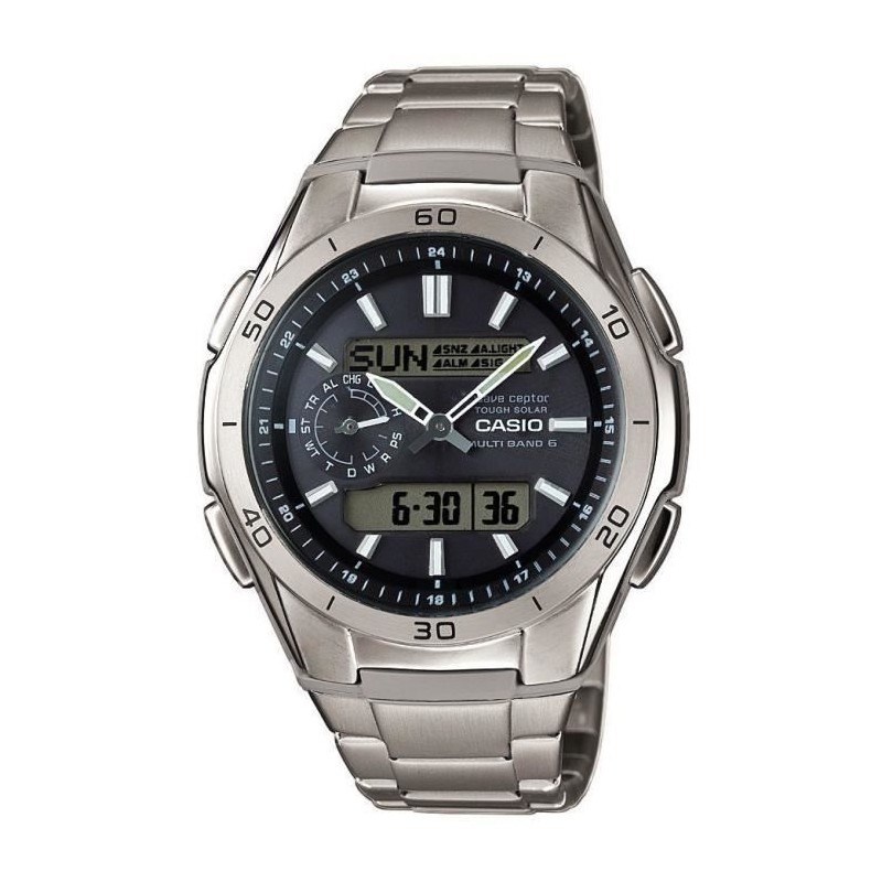 CASIO - Montre en titane - WAVECEPTOR - gris