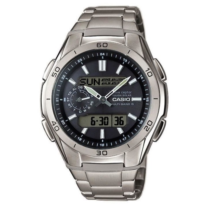 CASIO - Montre en titane - WAVECEPTOR - gris