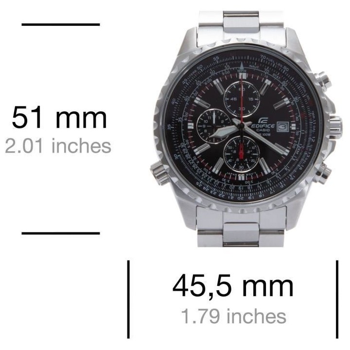 CASIO - Montre en acier inoxydable - EDIFICE - Gris