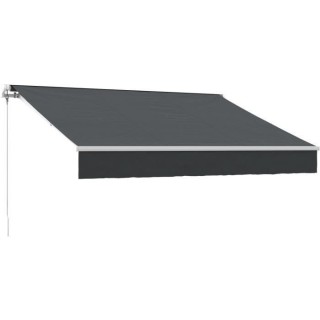 Store banne manuel semi coffre 2,90 x 2m en aluminium, structure blanc