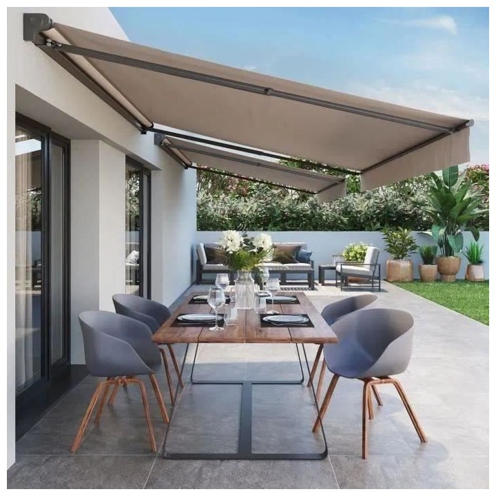 Store banne motorisé semi coffre 2,90 x 2,50 m en aluminium, structur