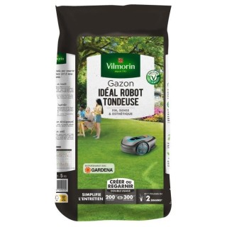 Semences de gazon VILMORIN - Idéal robot tondeuse sac de 5KG - Brins