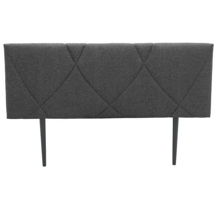 Tete de lit TUDOR - Tissu Malmo Anthracite - L.162 x H.100 x P.7 cm