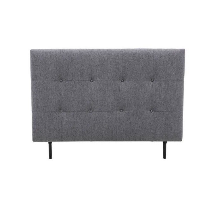 Tete de lit 140 cm ESTIA - Tissu Neve Anthracite - Réglable en hauteu