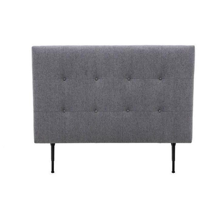 Tete de lit 140 cm ESTIA - Tissu Neve Anthracite - Réglable en hauteu