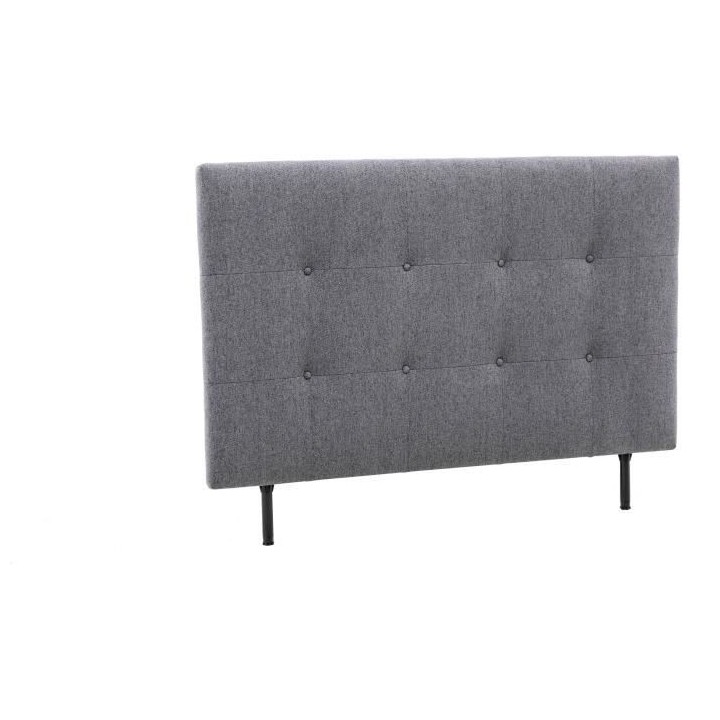 Tete de lit 140 cm ESTIA - Tissu Neve Anthracite - Réglable en hauteu