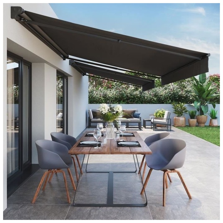 Store banne motorisé semi coffre 2,90 x 2,5m en aluminium, structure