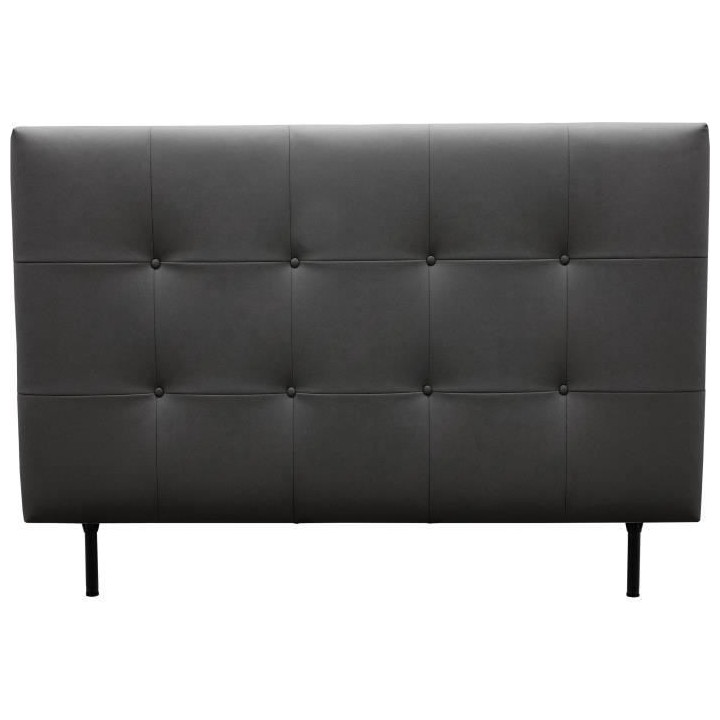 Tete de lit 140 cm ESTIA - PU Carolyn Noir - Réglable en hauteur de 1