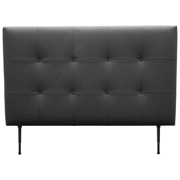 Tete de lit 140 cm ESTIA - PU Carolyn Noir - Réglable en hauteur de 1