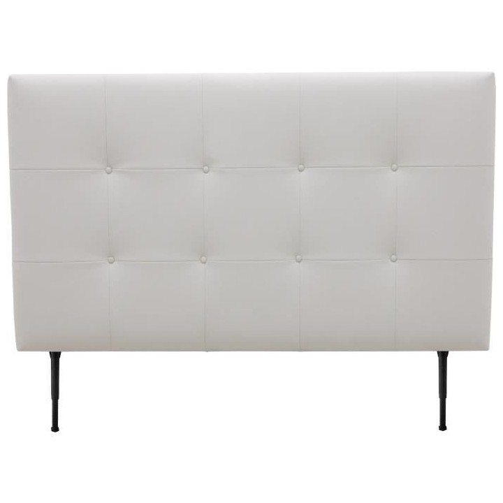 Tete de lit 140 cm ESTIA - PU Carolyn Blanc - Réglable en hauteur de