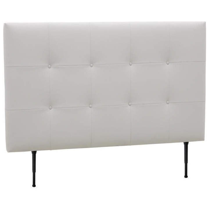 Tete de lit 140 cm ESTIA - PU Carolyn Blanc - Réglable en hauteur de