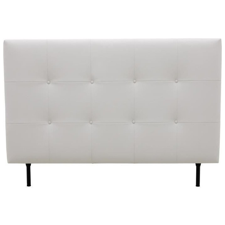 Tete de lit 140 cm ESTIA - PU Carolyn Blanc - Réglable en hauteur de