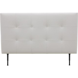 Tete de lit 160 cm ESTIA - PU Carolyn Blanc - Réglable en hauteur de