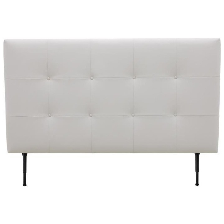 Tete de lit 160 cm ESTIA - PU Carolyn Blanc - Réglable en hauteur de