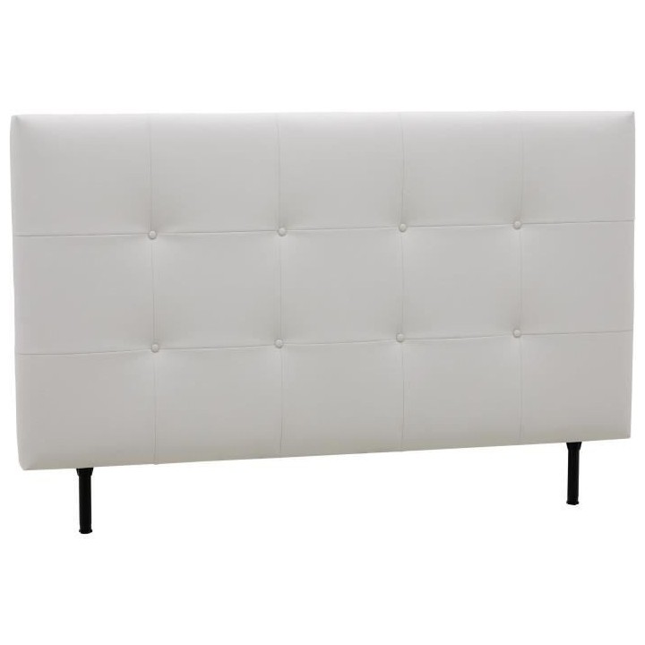 Tete de lit 160 cm ESTIA - PU Carolyn Blanc - Réglable en hauteur de