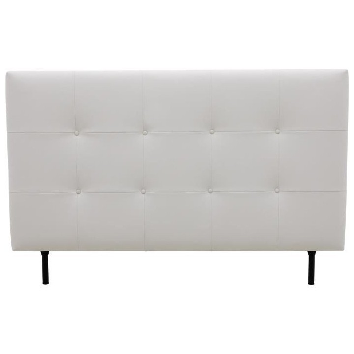 Tete de lit 160 cm ESTIA - PU Carolyn Blanc - Réglable en hauteur de