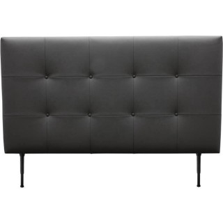 Tete de lit 160 cm ESTIA - PU Carolyn Noir - Réglable en hauteur de 1