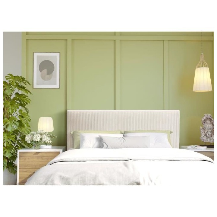 Tete de lit MORPHEE - Tissu Lincoln Beige - L.162 x H.100 x P.7 cm