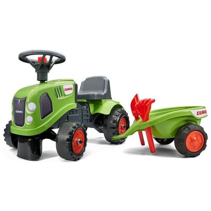 FALK - 212C - Porteur tracteur Claas avec remorque, pelle et rateau