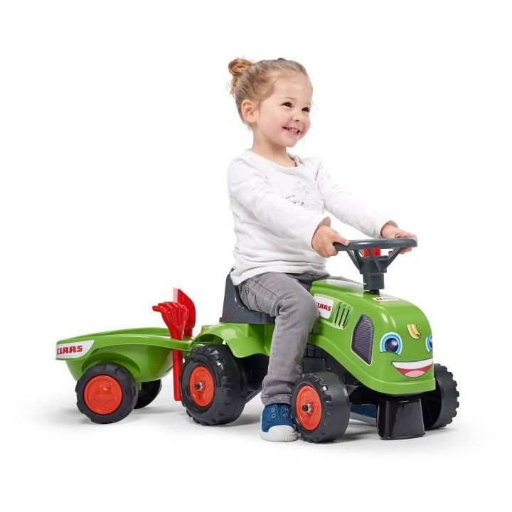 FALK - 212C - Porteur tracteur Claas avec remorque, pelle et rateau