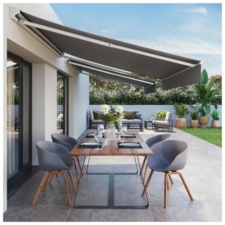 Store banne motorisé semi coffre 2,90 x 2,5m en aluminium, structure