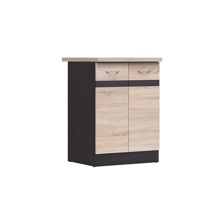 JUNONA Meuble bas de cuisine 60 cm - 2 Portes - Plan de travail - Chen