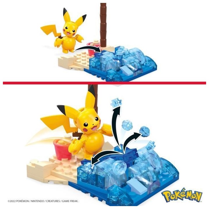 MEGA CONSTRUX - POKEMON - PIKACHU AVENTURE A LA PLAGE  - construction