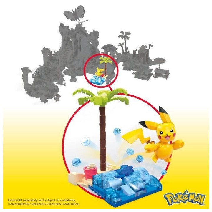 MEGA CONSTRUX - POKEMON - PIKACHU AVENTURE A LA PLAGE  - construction