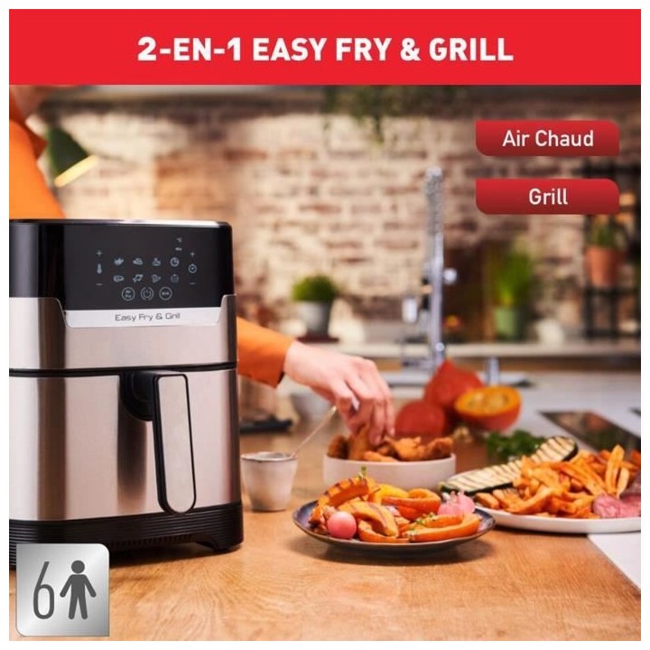 MOULINEX Friteuse sans huile + grill 4.2 L Température réglable 8 pr