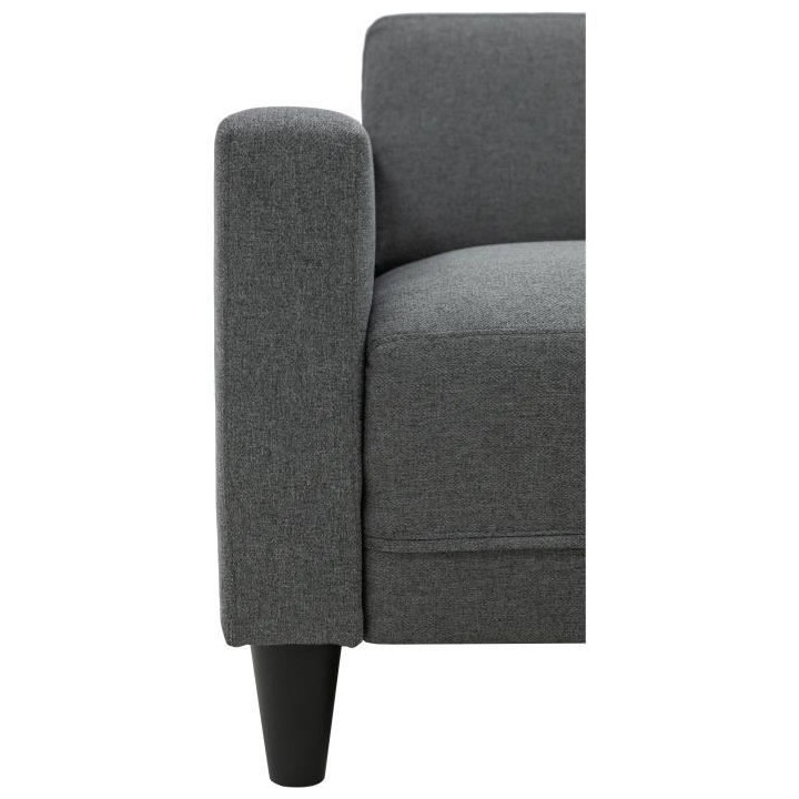 Canapé fixe 2 places BOB - Tissu Gris - L 136 x P 77 x H 65 cm
