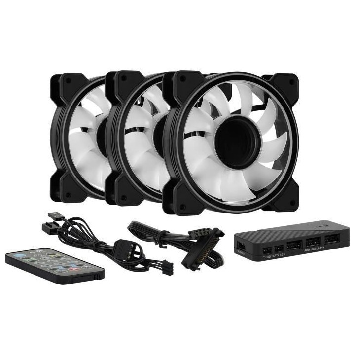 AEROCOOL Mirage 12 Pro ARGB (Pack de 3) - Ventilateur 120mm A-RGB pour