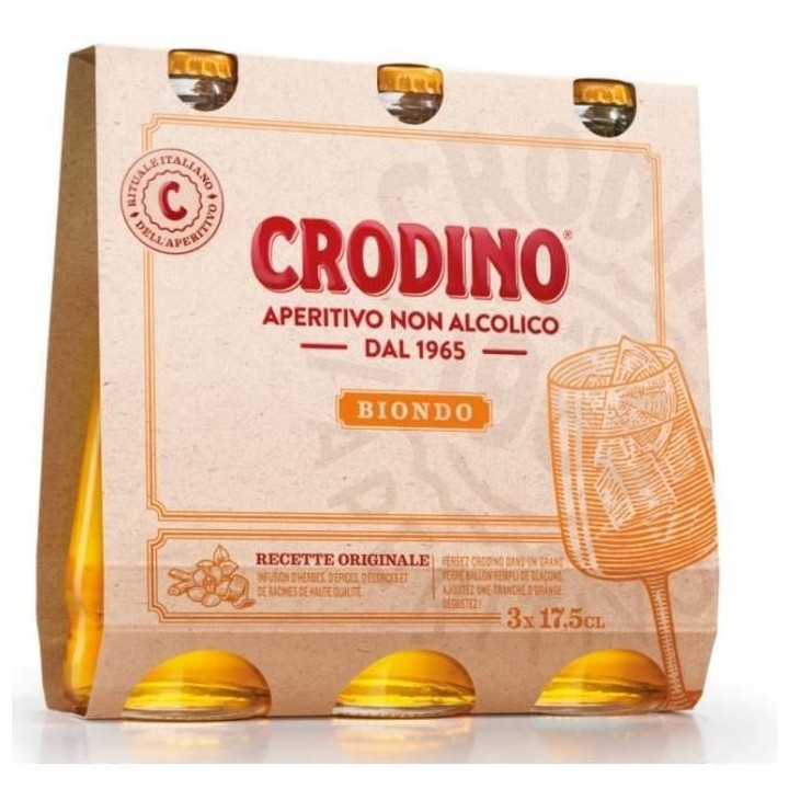 Crodino - Apéritif sans alcool - 3 x 17,5 cl