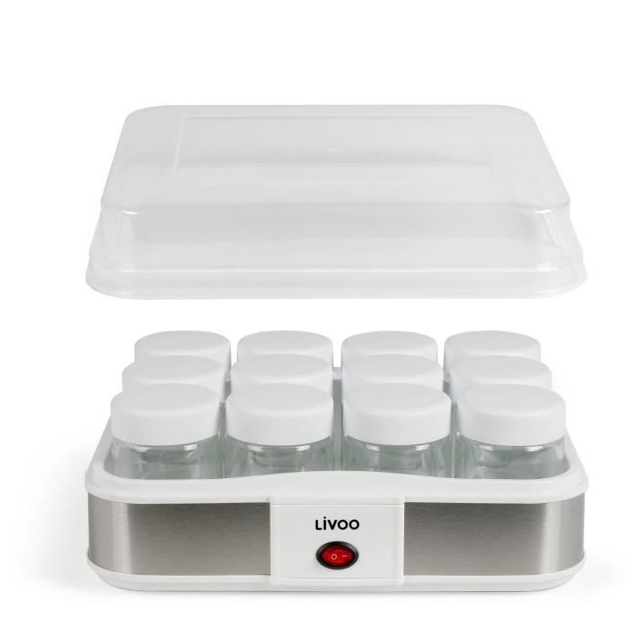 Yaourtiere fromagere LIVOO - 12 pots - bac avec égouttoir pour fromag