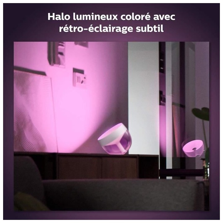 Philips Hue White & Color Ambiance, Iris compatible Bluetooth, Blanc,