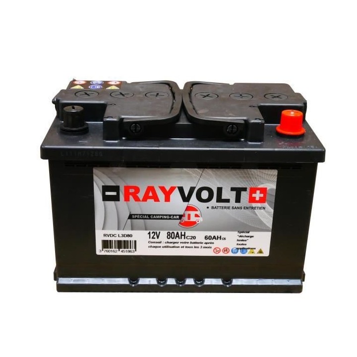 Batterie a décharge lente RAYVOLT 12V 80AH