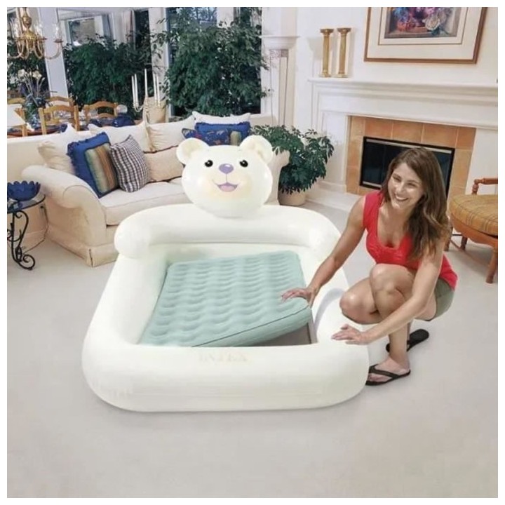 Lit gonflable enfant - INTEX - 66814NP - Modele Ourson avec gonfleur i