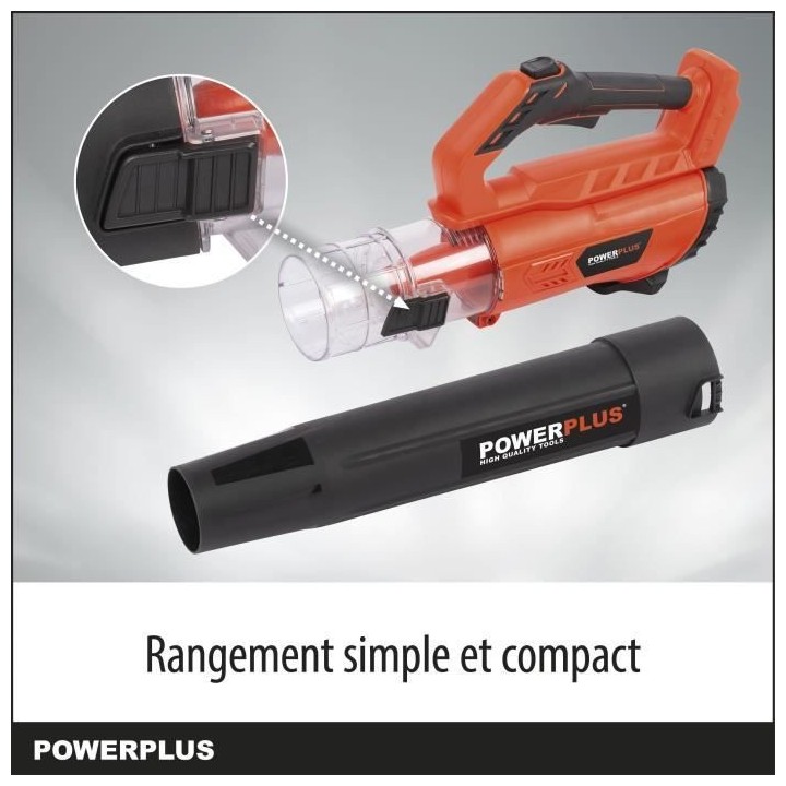 Dual Power Souffleur de Feuilles a Batterie POWDPGSET36, 20 V, Ramasse