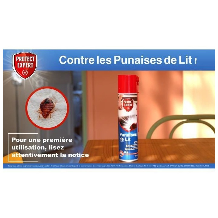 PROTECT EXPERT PUPA400 Aerosol Punaise De Lit 400ml 100% Naturelle Eli