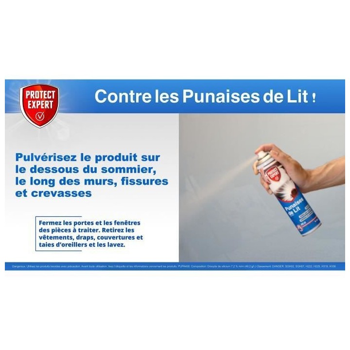 PROTECT EXPERT PUPA400 Aerosol Punaise De Lit 400ml 100% Naturelle Eli