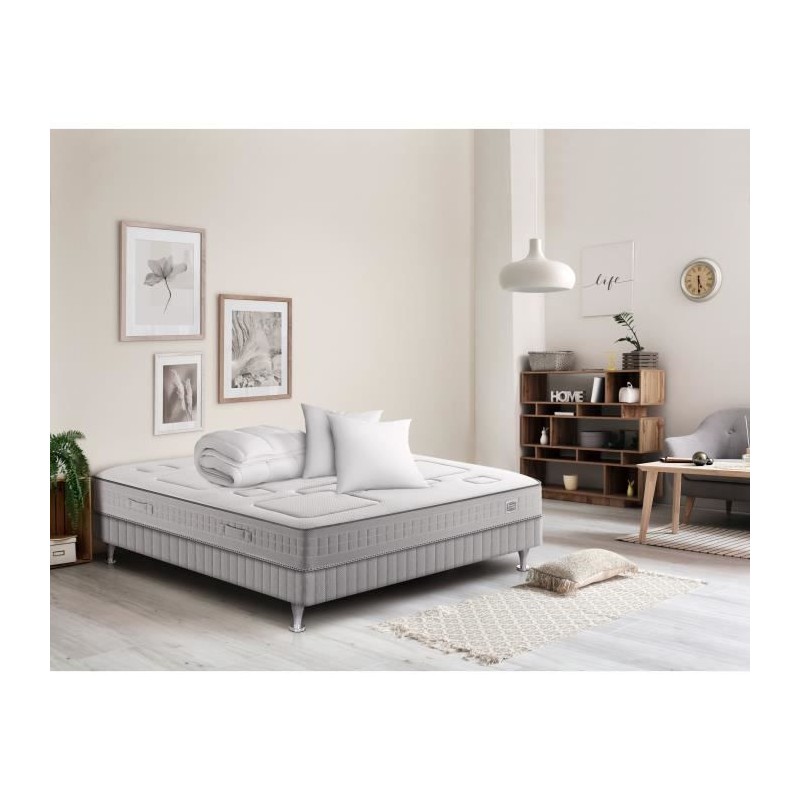 SIMMONS SW3 Pack complet matelas 160 x 200 cm + Sommier + Couette 240 x 260 cm +