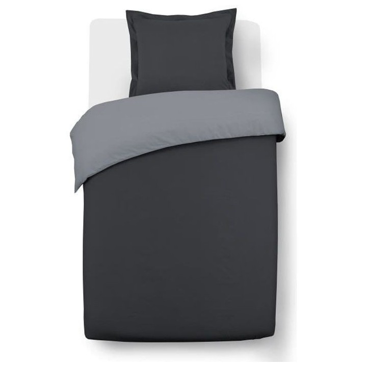 VISION Parure de couette bicolore 100% coton - 1 housse de couette 140