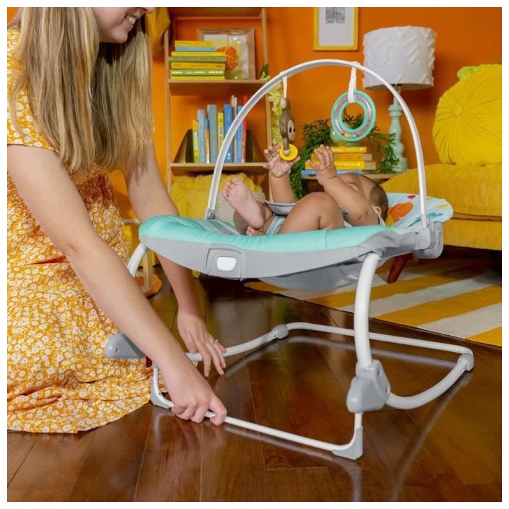 BRIGHT STARTS Balancelle évolutive Wild Vibes, vibrations apaisantes,