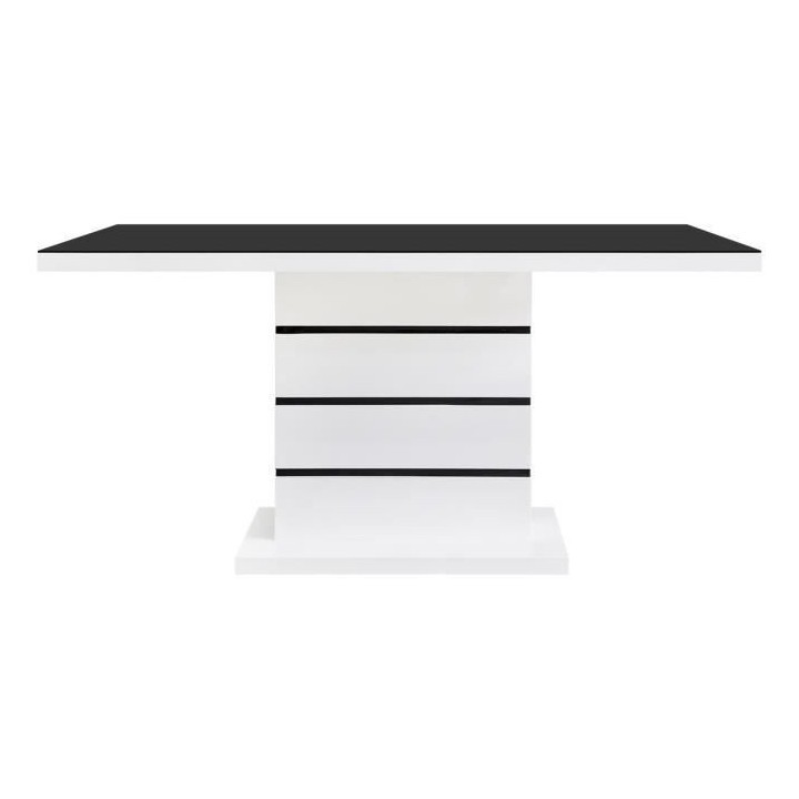 Table de séjour rectangle LINES - Plateau en verre - 150x90 cm