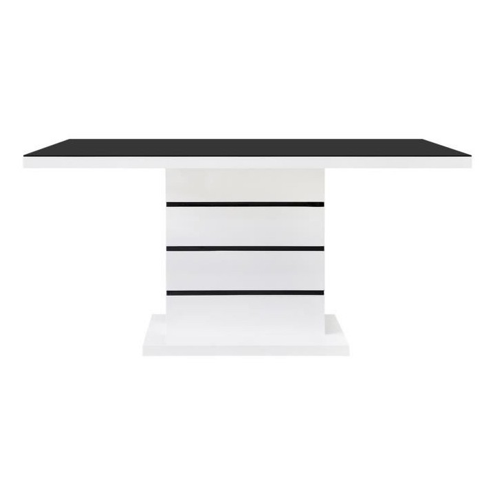 Table de séjour rectangle LINES - Plateau en verre - 150x90 cm